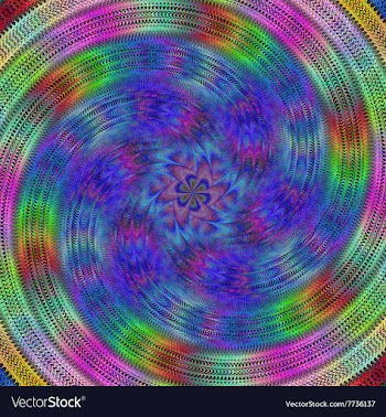 Colorful spiral fractal design background vector image