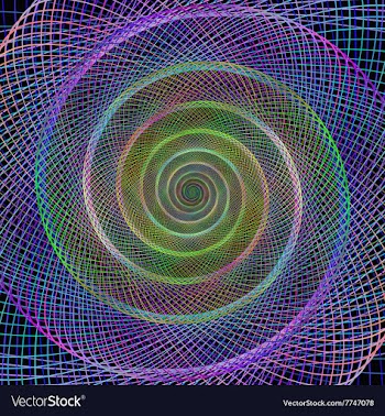 Colorful spiral fractal from ellipses vector image