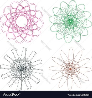 Colorful Spirographs3 vector image