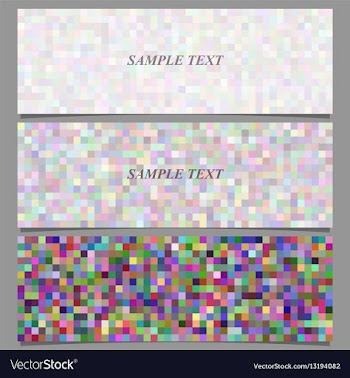 Colorful square mosaic banner background set vector image