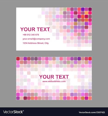 Colorful square mosaic business card template vector image