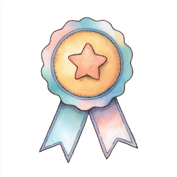 Colorful Star Award Ribbon