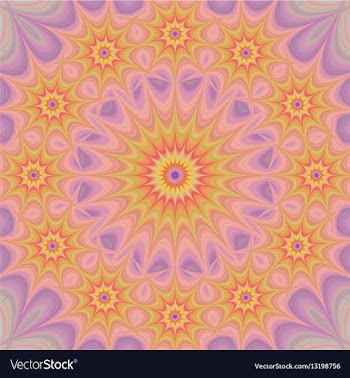 Colorful star mandala fractal background vector image