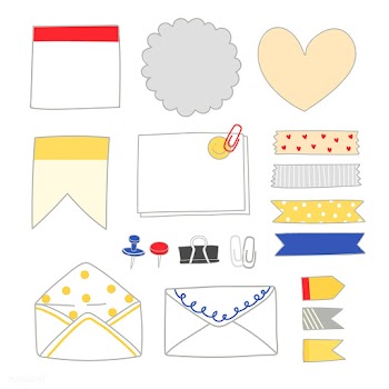 Colorful stationery supplies collection | Free stock vector - 553848