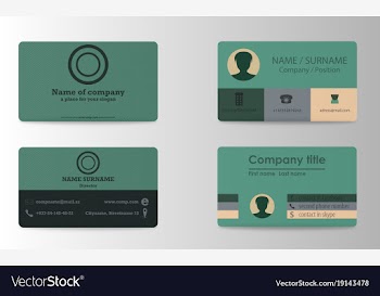 Colorful stylish business card print template vector image
