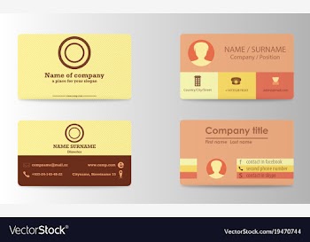 Colorful stylish business card print template vector image