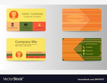 Colorful stylish business card print template vector image