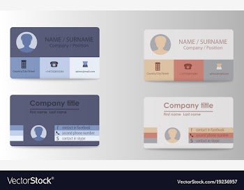 Colorful stylish business card template design vector image