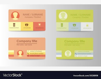 Colorful stylish business card template design vector image