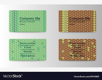 Colorful stylish business card template design vector image