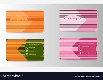 Colorful stylish business card template design vector image