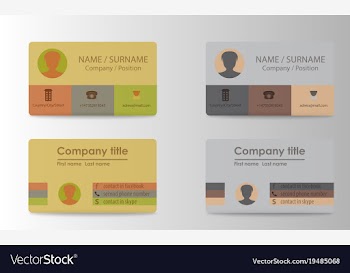Colorful stylish business card template design vector image