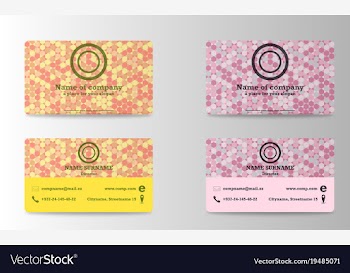 Colorful stylish business card template design vector image
