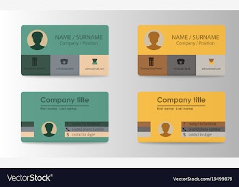 Colorful stylish business card template design vector image