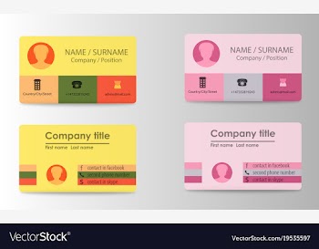 Colorful stylish business card template design vector image