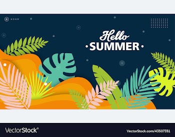 colorful summer background layout banners design