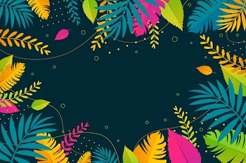 Colorful summer background with leaves Free Vector