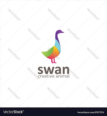 Colorful swan logo creative sign vector image