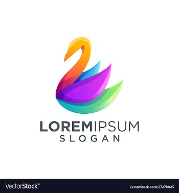 Colorful swan logo design vector image