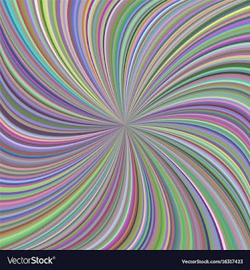 Colorful swirl background from curved spiral rays vector image