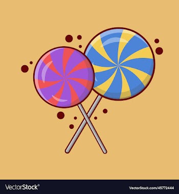colorful swirl lollipop candy cartoon