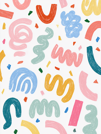 Colorful Swirly Confetti Pattern for Celebrations