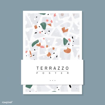 Colorful Terrazzo pattern poster vector | Free stock vector - 544592