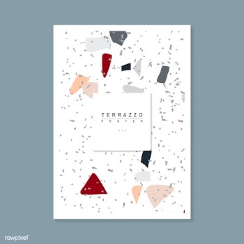 Colorful Terrazzo pattern poster vector | Free stock vector - 544598