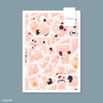 Colorful Terrazzo pattern poster vector | Free stock vector - 544601