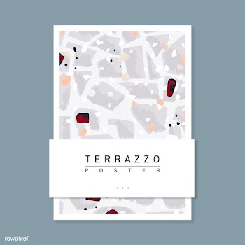 Colorful Terrazzo pattern poster vector | Free stock vector - 544608