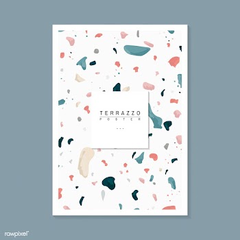 Colorful Terrazzo pattern poster vector | Free stock vector - 544616