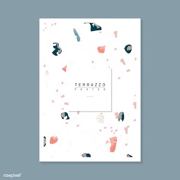 Colorful Terrazzo pattern poster vector | Free stock vector - 544620