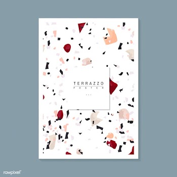 Colorful Terrazzo pattern poster vector | Free stock vector - 544630