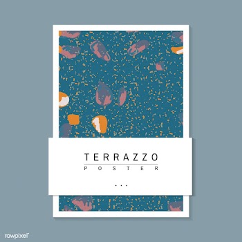 Colorful Terrazzo pattern poster vector | Free stock vector - 544649
