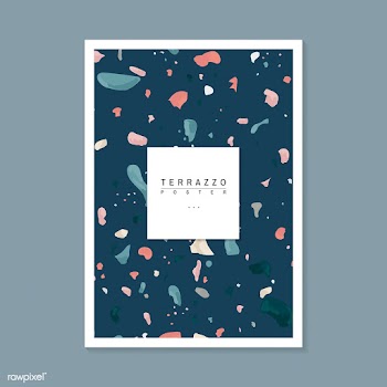 Colorful Terrazzo pattern poster vector | Free stock vector - 544650