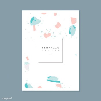 Colorful Terrazzo pattern poster vector | Free stock vector - 544655