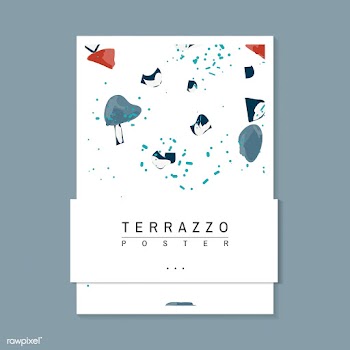 Colorful Terrazzo pattern poster vector | Free stock vector - 544664