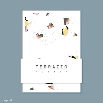 Colorful Terrazzo pattern poster vector | Free stock vector - 544666