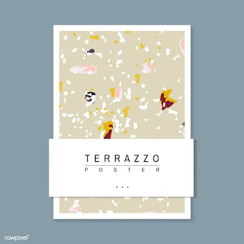 Colorful Terrazzo pattern poster vector | Free stock vector - 544685