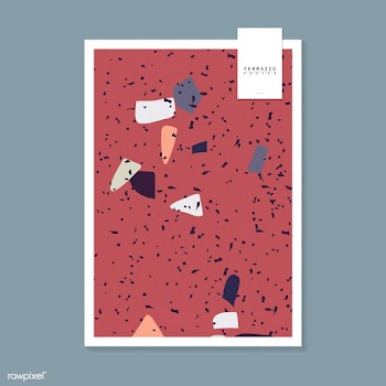 Colorful Terrazzo pattern poster vector | Free stock vector - 544686