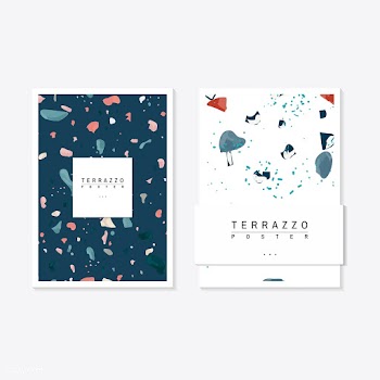 Colorful Terrazzo pattern posters vector set | Free stock vector - 544611