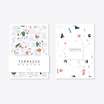 Colorful Terrazzo pattern posters vector set | Free stock vector - 544613