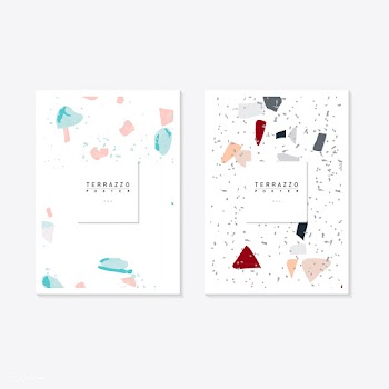 Colorful Terrazzo pattern posters vector set | Free stock vector - 544657