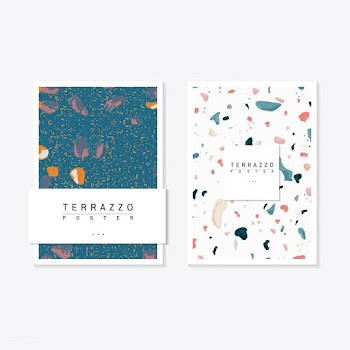 Colorful Terrazzo pattern posters vector set | Free stock vector - 544658