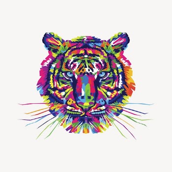 Colorful tiger clipart, animal illustration. | Free Photo - rawpixel