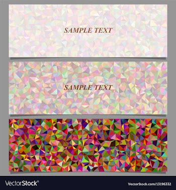 Colorful tiled triangle mosaic banner design set vector image