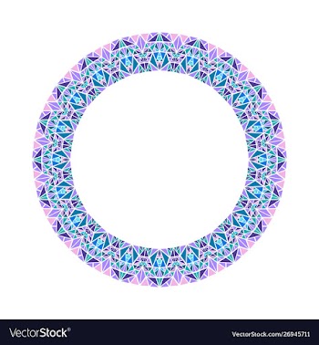 Colorful triangle circle wreath - round circular vector image