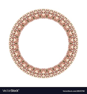 Colorful triangle circular frame - round design vector image