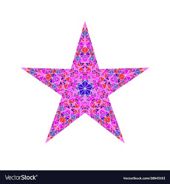 Colorful triangle mosaic ornament star logo vector image