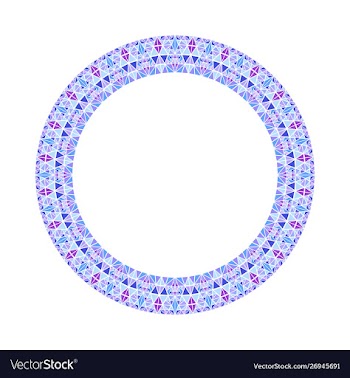 Colorful triangle tile circle wreath - polygonal vector image